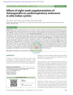 Effects of eight-week supplementation of Ashwagandha on