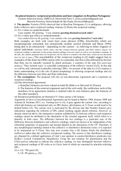 Brazilian Count Bare NPs and the Number of Reciprocal Predicates