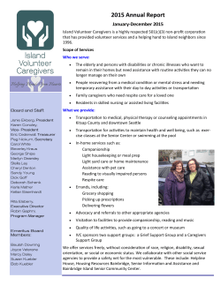 2015 Annual Report - Island Volunteer Caregivers