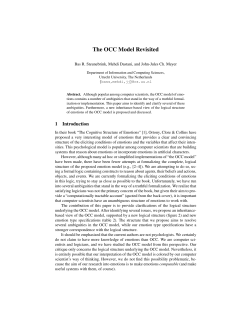 The OCC Model Revisited