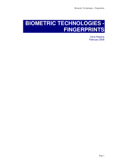 biometric technologies - fingerprints