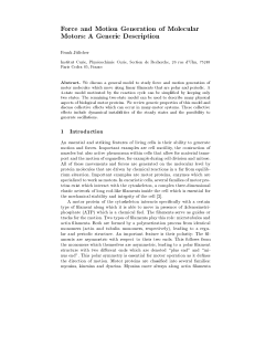 Force and Motion Generation of Molecular Motors