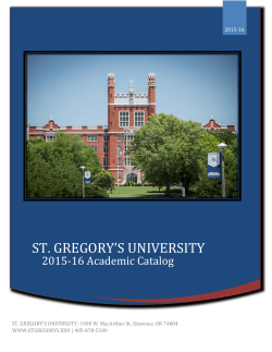 2015-16 Academic Catalog - St. Gregory`s University