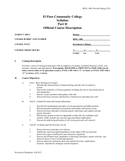 El Paso Community College Syllabus Part II Official Course