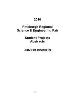 2010 Junior Division Student Abstracts