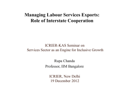 Managing Labour Services Exports: Role of Interstate Cooperation