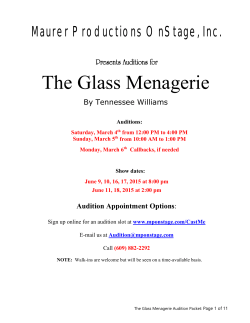 Audition Package - Maurer Productions OnStage