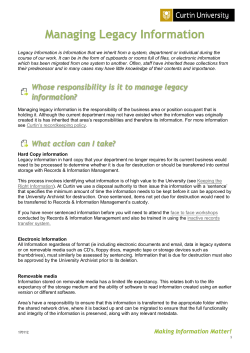 Legacy Information is Information that we inherit from a system