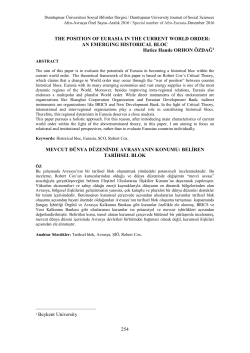 254 THE POSITION OF EURASIA IN THE CURRENT - DPU-WEB