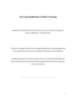 Ethnic Cleansing as a new international crime