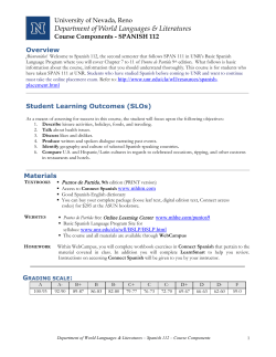Course Components - SPANISH 112