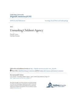 Unmasking Children`s Agency - DigitalCommons@USU