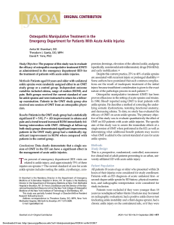 Osteopathic manipulative treatment in the emergency department for