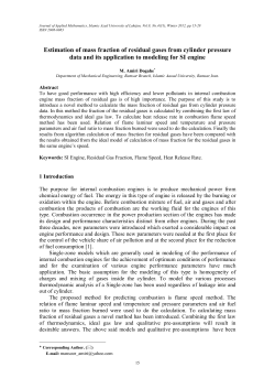 Estimation of mass fraction of residual gases from cylinder pressure