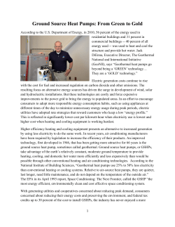 Ground Source Heat Pumps: From Green to Gold