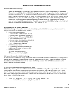 Technical Notes for HCAHPS Star Ratings