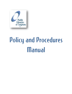 Public Libraries of Saginaw Policy and Procedure Manual