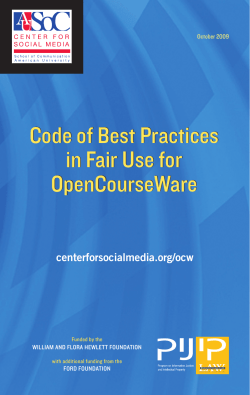 Code of Best Practices in Fair Use for OpenCourseWare