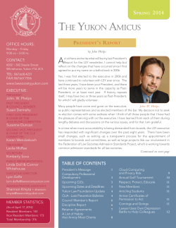 The Yukon Amicus - Law Society of Yukon