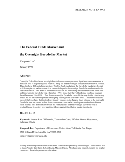 The Federal Funds Market and the Overnight Eurodollar Market