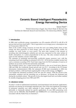 Ceramic Based Intelligent Piezoelectric Energy