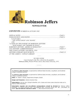 Issue 84 - Robinson Jeffers Association
