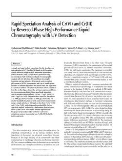 Rapid Speciation Analysis of Cr(VI) and Cr(III) by Reversed