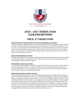 2016 &ndash; 2017 school year club descriptions