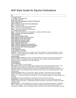 AHP Style Guide for Equine Publications