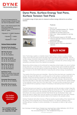 Dyne Pens, Surface Energy Test Pens