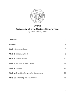 Bylaws University of Iowa Student Government