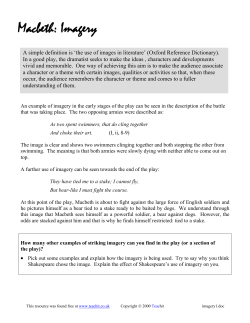 Macbeth: Imagery
