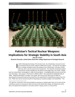 Pakistan`s Tactical Nuclear Weapons