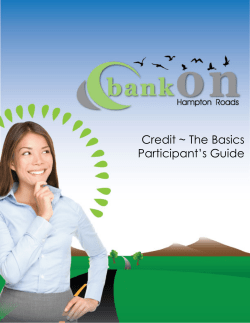 Credit ~ The Basics Participant`s Guide