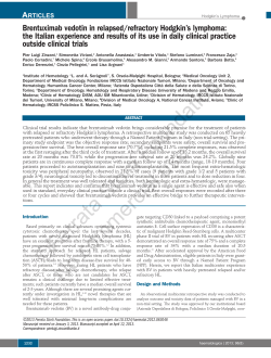 Brentuximab vedotin in relapsed/refractory Hodgkin`s lymphoma: the