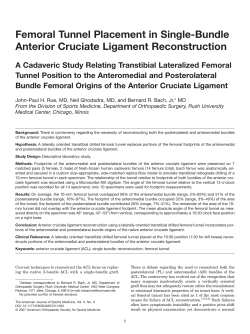 Femoral Tunnel Placement in Single