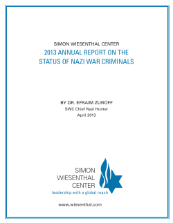 2013 annual report on the status of nazi war criminals