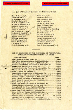 Plattsburg camps - University of Pennsylvania Archives
