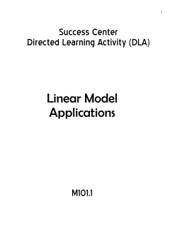 Linear Model Applications