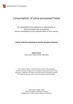 Consumption of ultra-processed foods