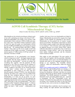 AONM Cell Symbiosis Therapy (CST) Series Mitochondrial Magic
