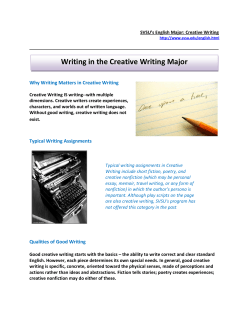 Writing in the Creative Writing Major