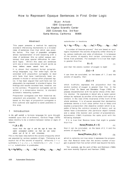 How to Represent Opaque Sentences in First Order Logic