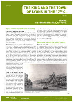 the king and the town of lyons in the 17th c.