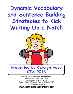 Dynamic Vocabulary and Sentence Building and Sentence Building