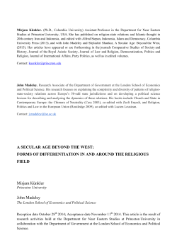 A SECULAR AGE BEYOND THE WEST: FORMS OF