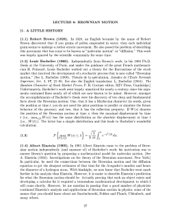 LECTURE 8: BROWNIAN MOTION &sect;1. A LITTLE HISTORY (1.1