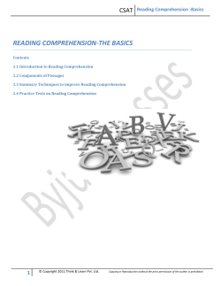 READING COMPREHENSION