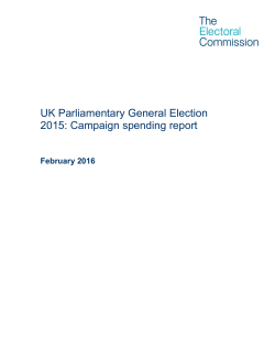 UK Parliamentary General Election 2015: Campaign spending report