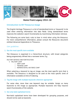 Introduction to Thesaurus Use